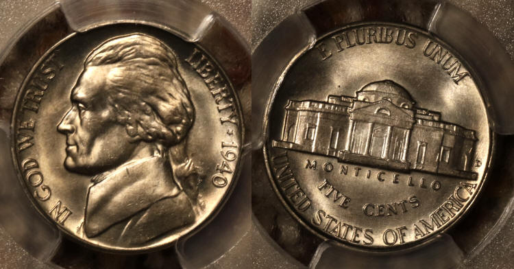1940-D Jefferson Nickel PCGS MS-66 camera small