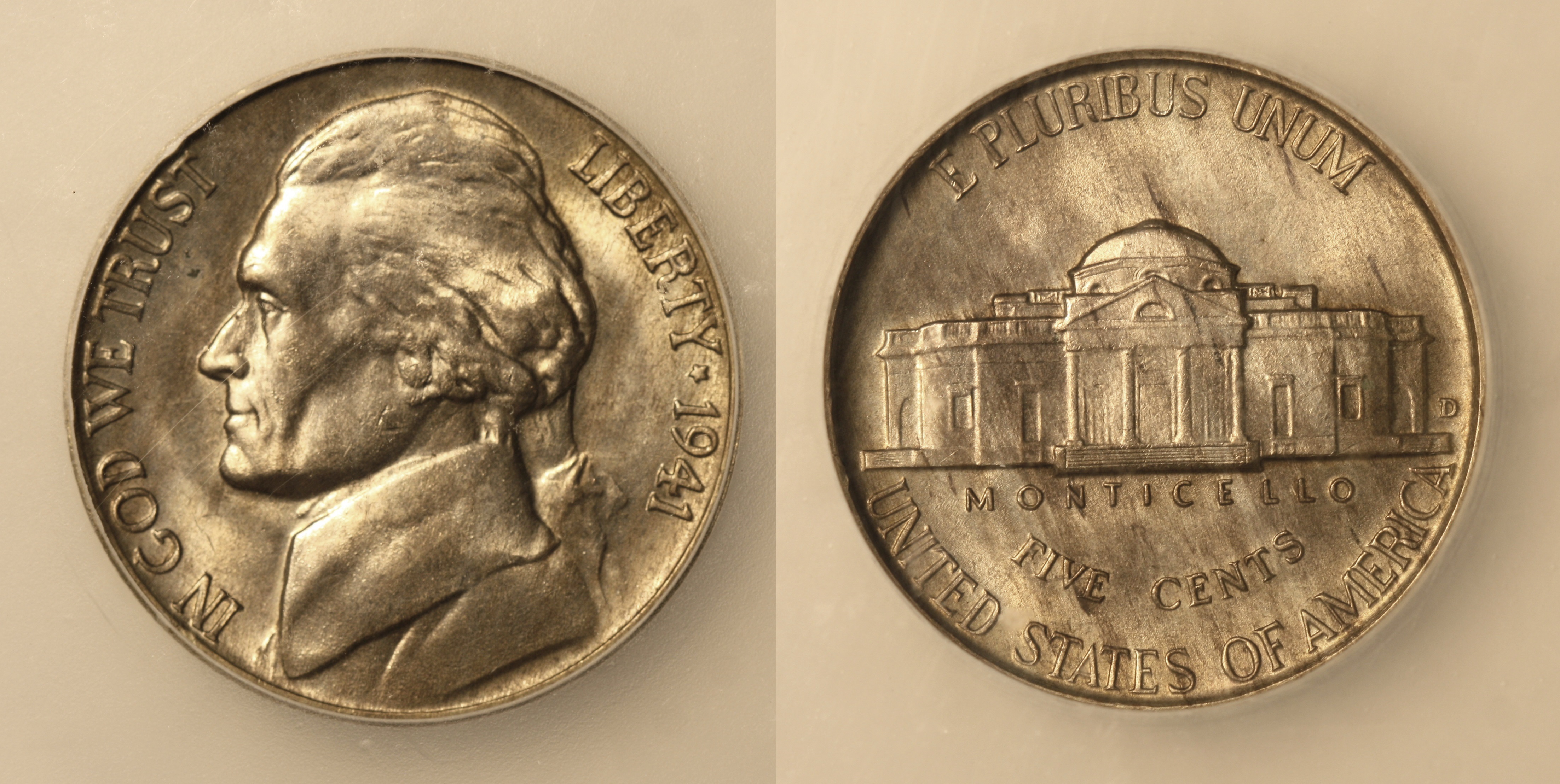 1941-D Jefferson Nickel ICG MS-65 Full Steps camera