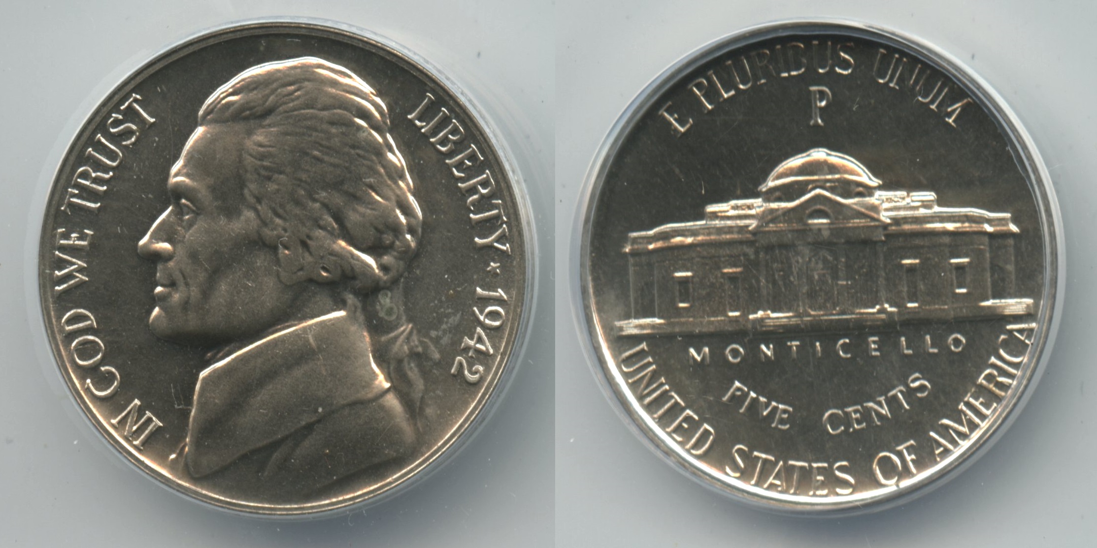 1942-P Jefferson War Nickel ANACS Proof-62