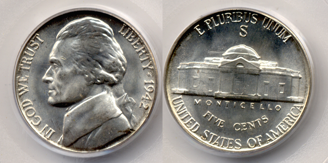 1942-S Jefferson Nickel PCGS MS-66