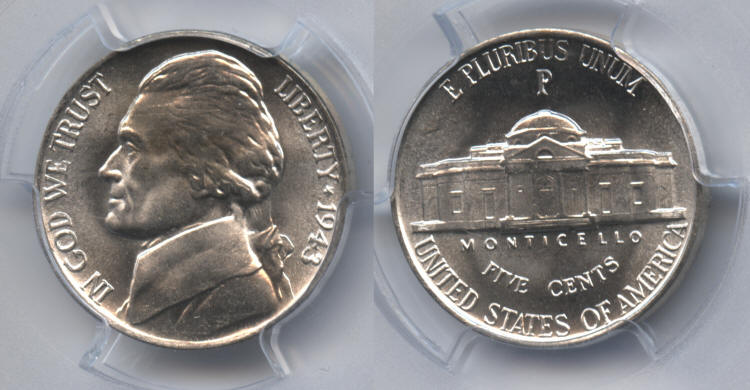 1943-P Jefferson Nickel PCGS MS-64 small