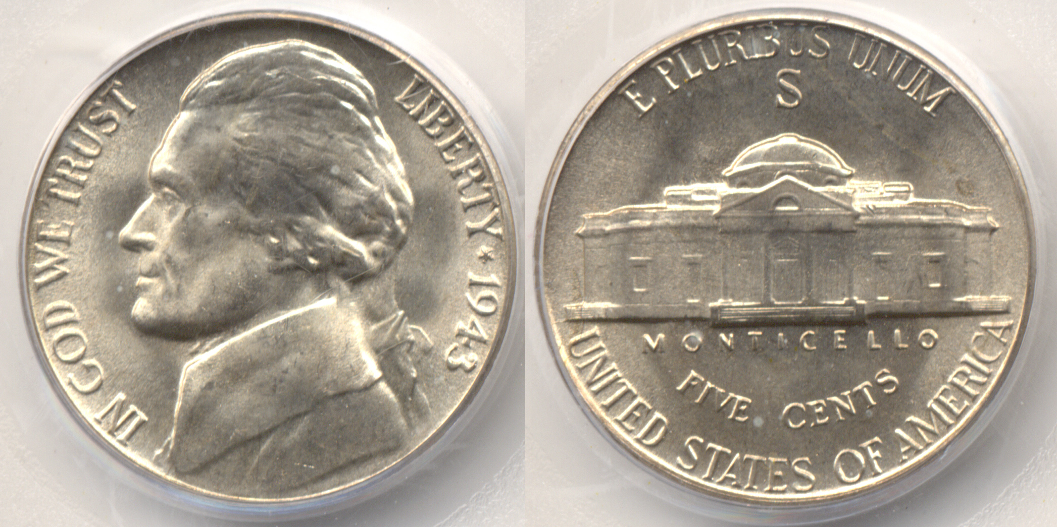 1943-S Jefferson Nickel PCGS MS-66 b