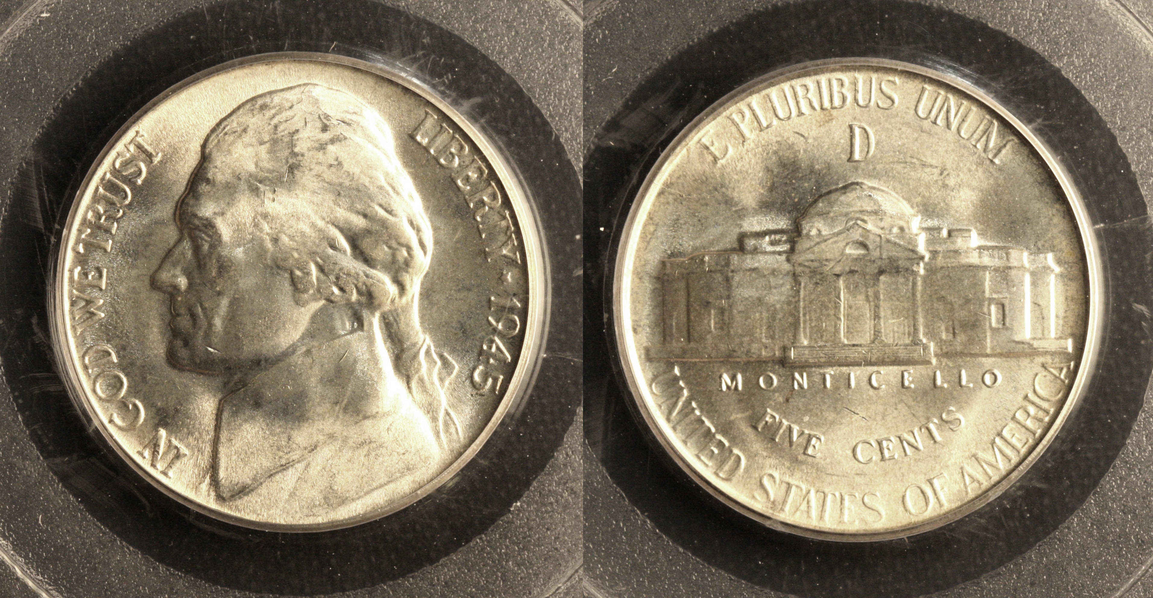 1945-D Jefferson Nickel PCGS MS-66 camera