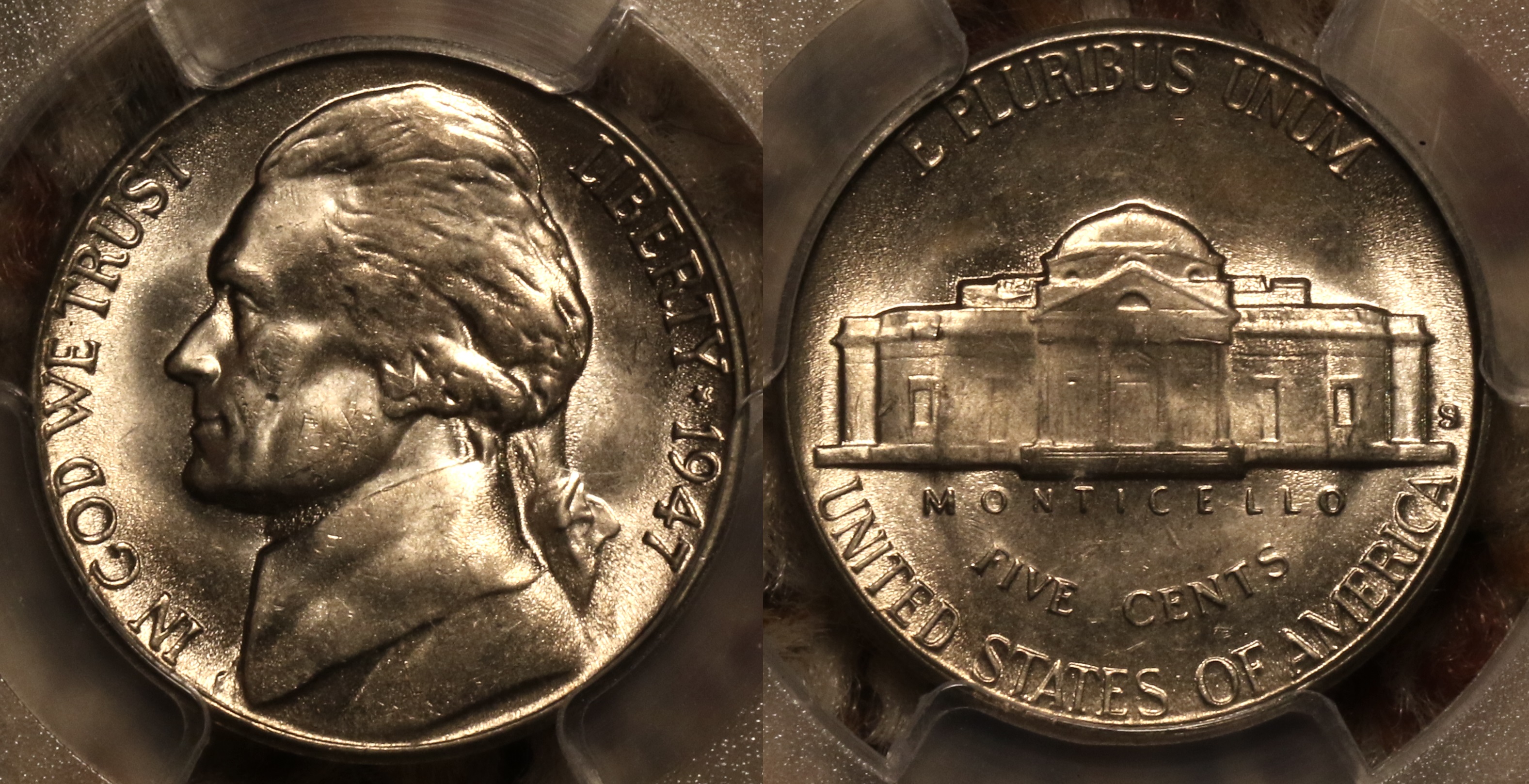 1947-S Jefferson Nickel PCGS MS-66 camera