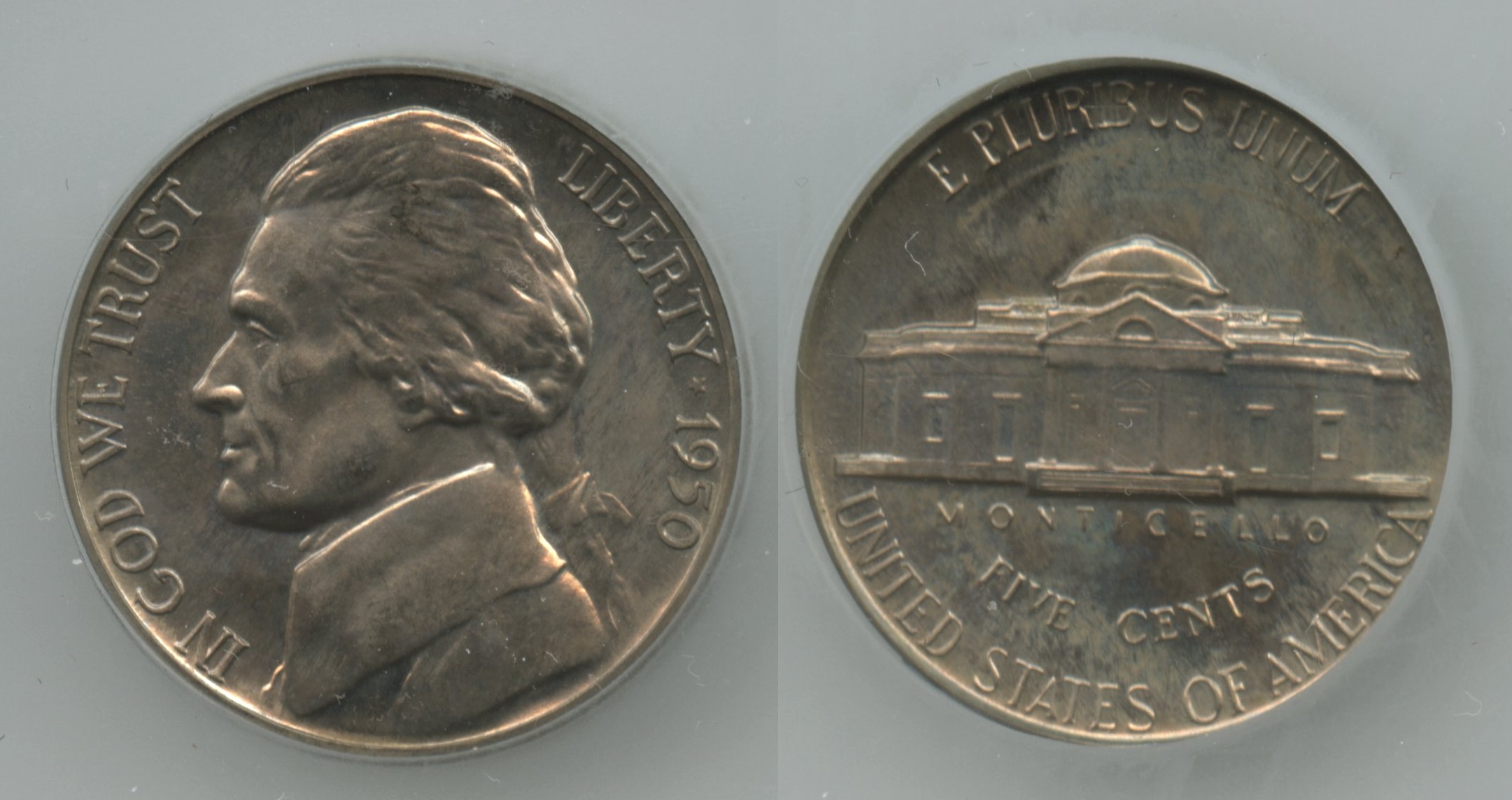 1950 Jefferson Nickel ICG Proof-64