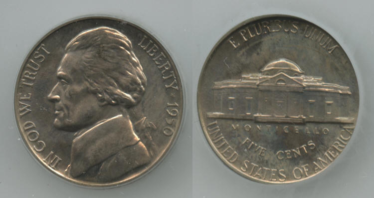 1950 Jefferson Nickel ICG Proof-64 small