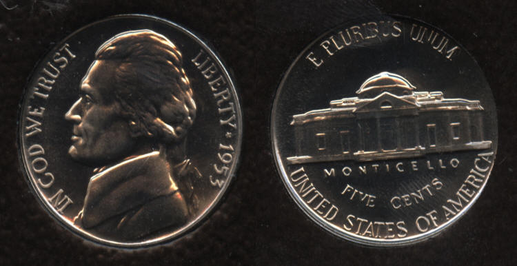 1953 Jefferson Nickel ICG Proof-67 small