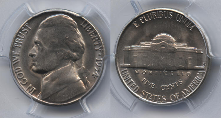 1954-S Jefferson Nickel PCGS MS-65 small