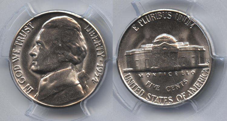 1954-S Jefferson Nickel PCGS MS-65 #a small
