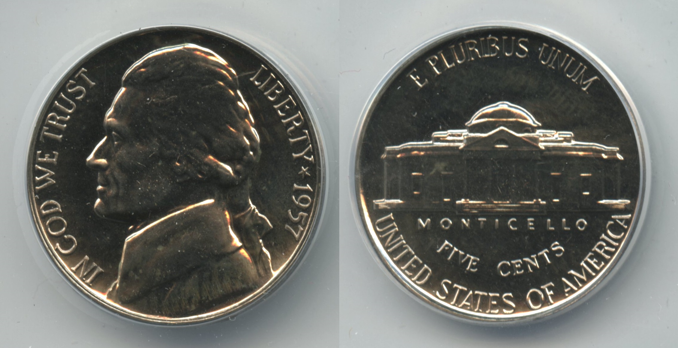 1957 Jefferson Nickel ANACS Proof-64