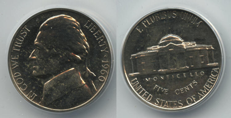 1960 Jefferson Nickel ANACS Proof-64 small