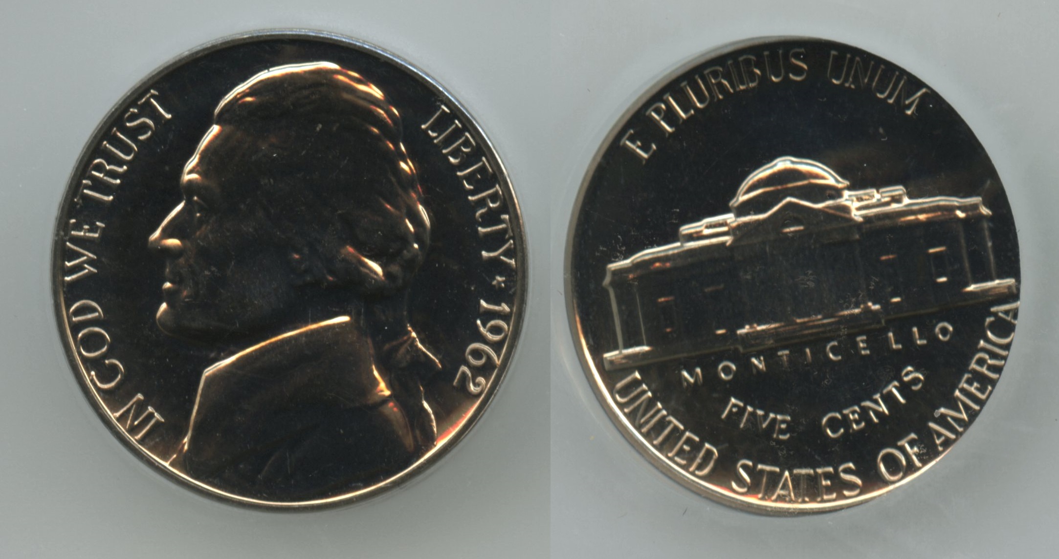 1962 Jefferson Nickel ICG Proof-68