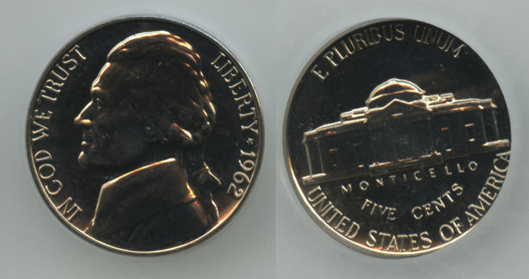 1962 Jefferson Nickel ICG Proof-68 small