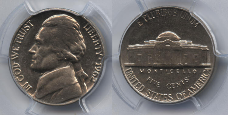 1962 Jefferson Nickel PCGS MS-64 small