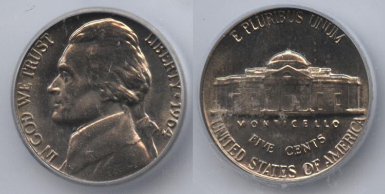 1964 Jefferson Nickel ICG MS-66 small
