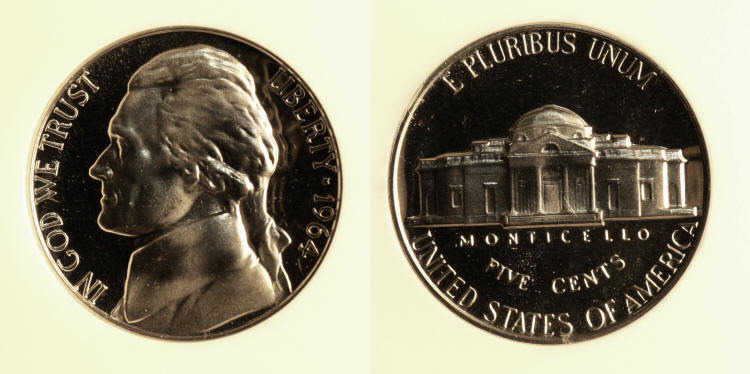 1964 Jefferson Nickel PCI Proof-69 Deep Cameo camera small