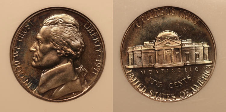 1971 No S Jefferson Nickel NGC Proof-66 camera small