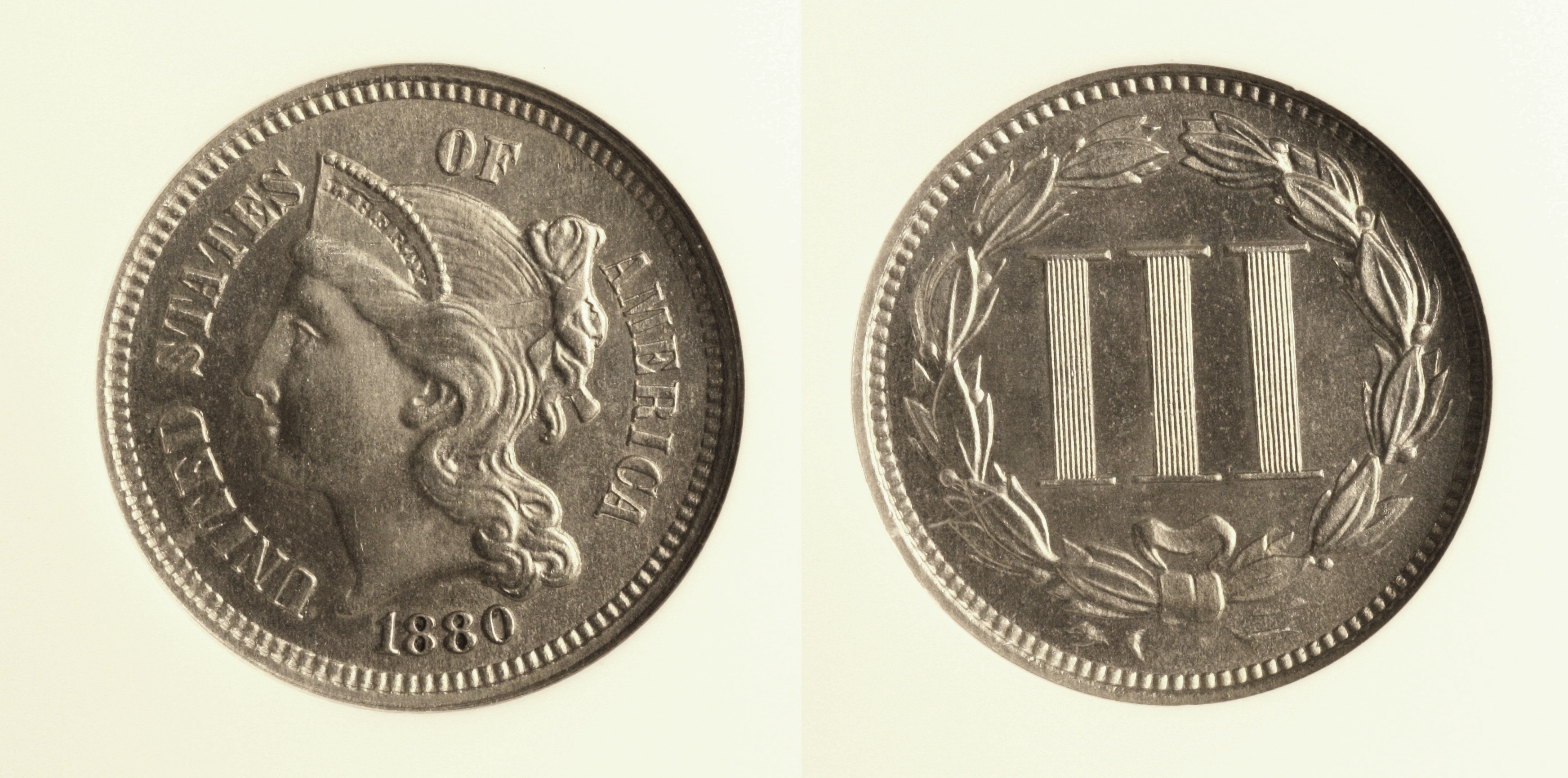 1880 Three Cent Nickel NGC Proof-65 camera