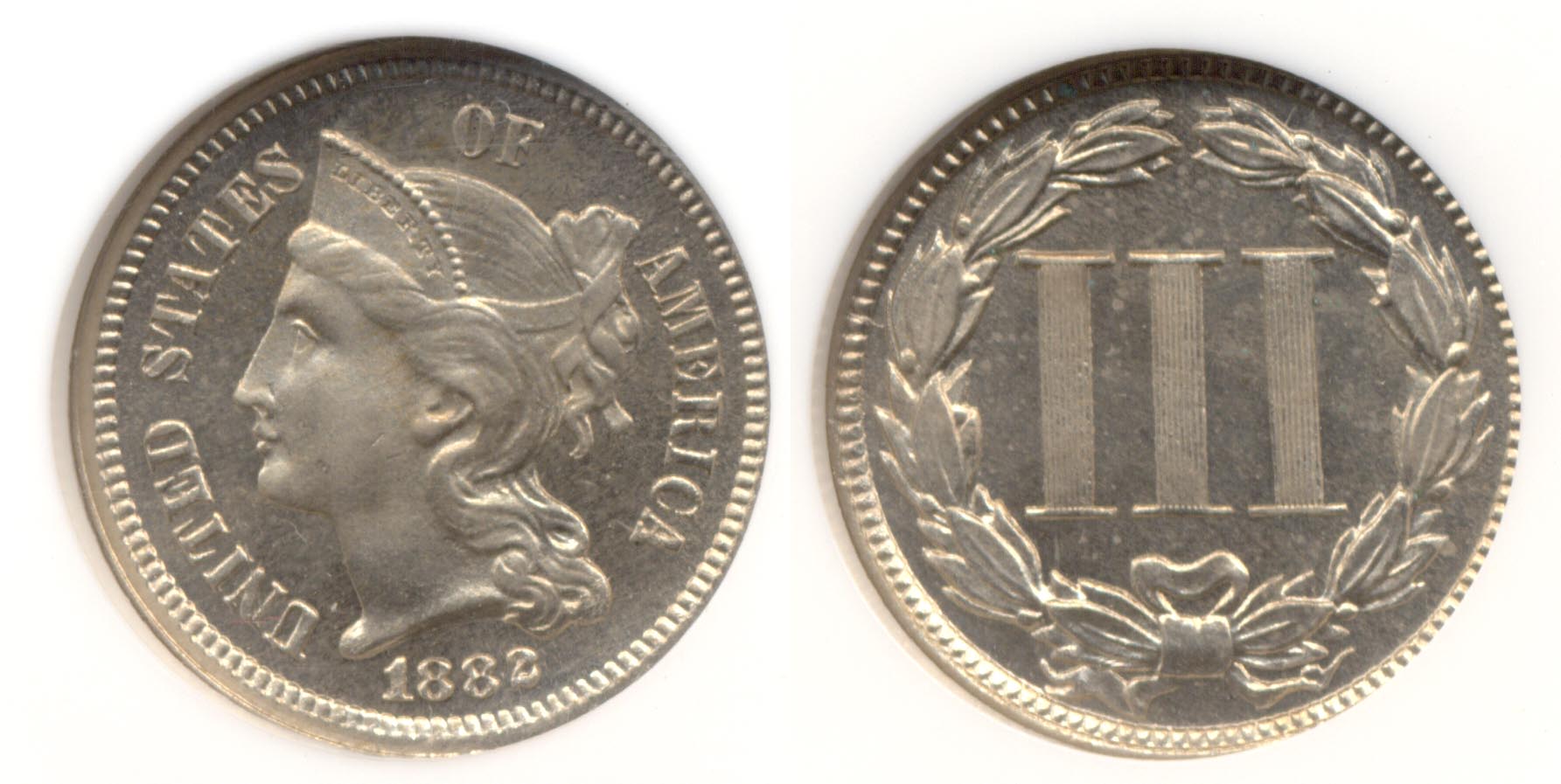 1882 Three Cent Nickel NGC Proof-65
