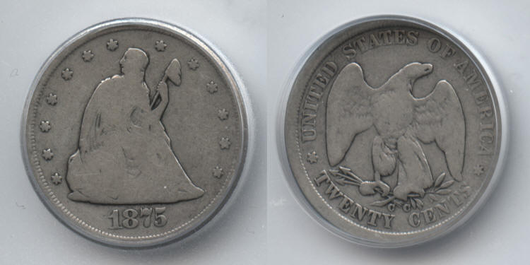 1875-CC Twenty Cent Piece ICG VG-8 small