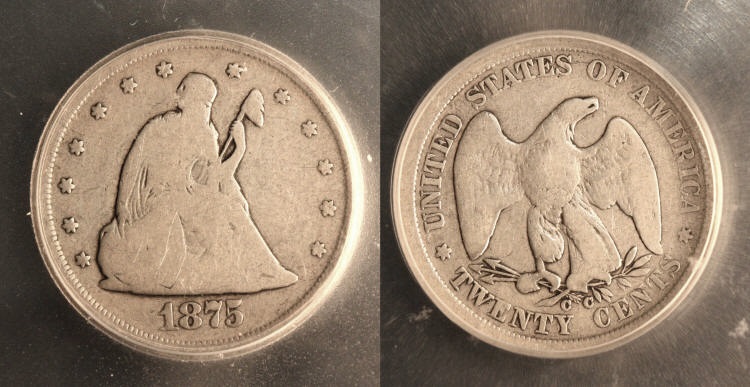1875-CC Twenty Cent Piece ICG VG-8 camera small