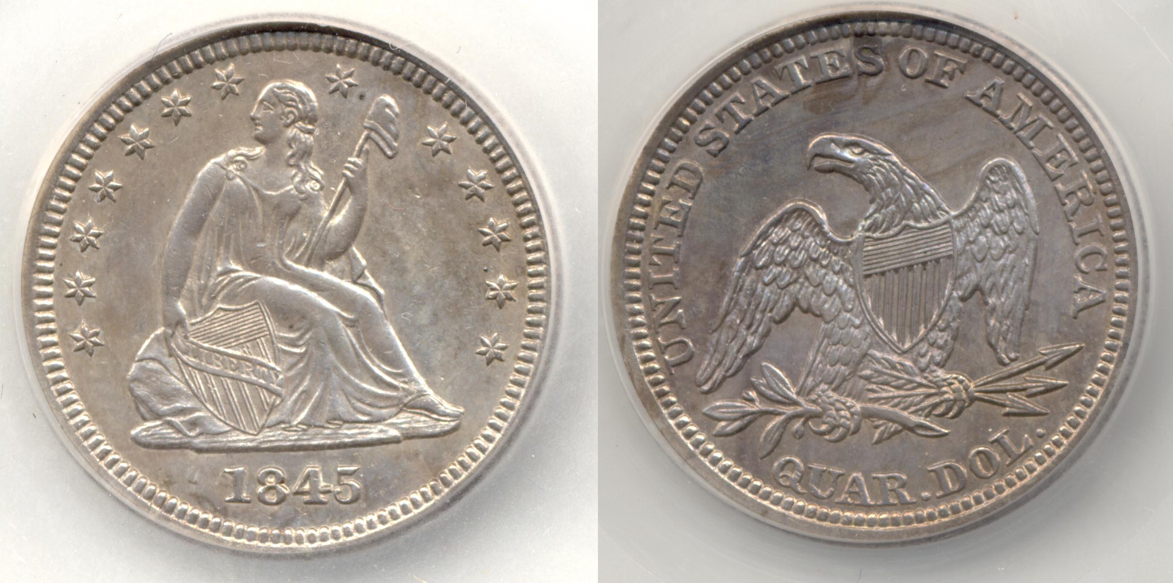 1845 Seated Liberty Quarter SEGS MS-61