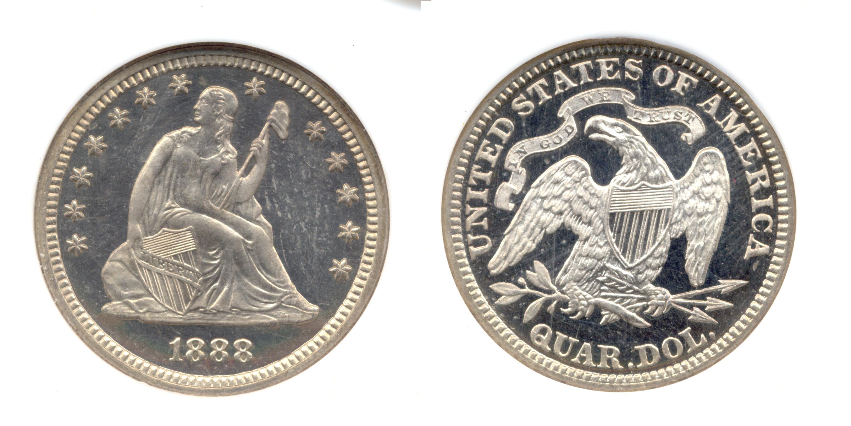 1888 Seated Liberty Quarter NGC Cameo Proof-65