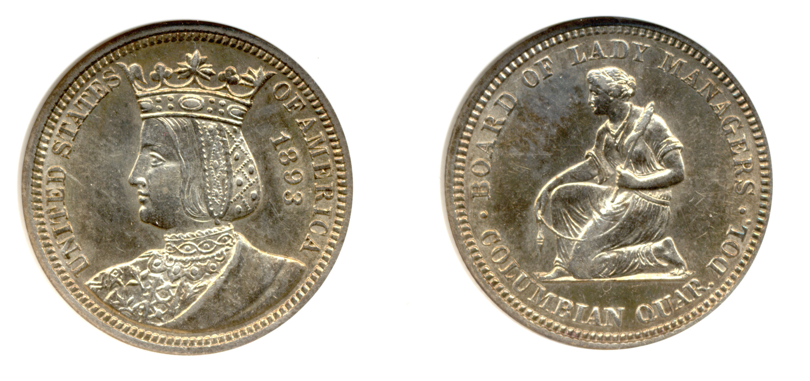 1893 Isabella Commemorative Quarter ANACS AU-58