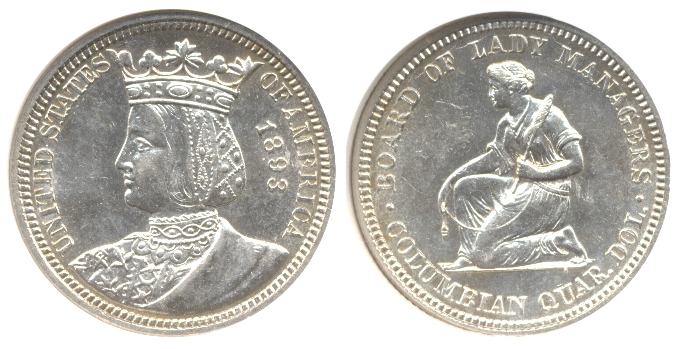 1893 Isabella Commemorative Quarter ANACS AU-58 #a