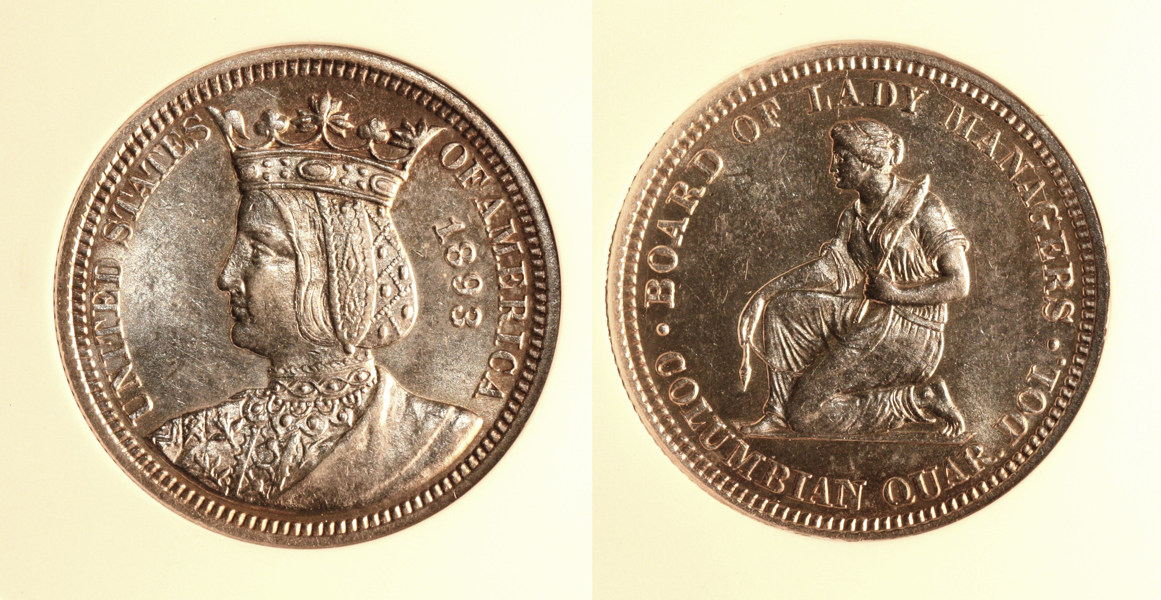 1893 Isabella Commemorative Quarter ANACS AU-58 #a camera