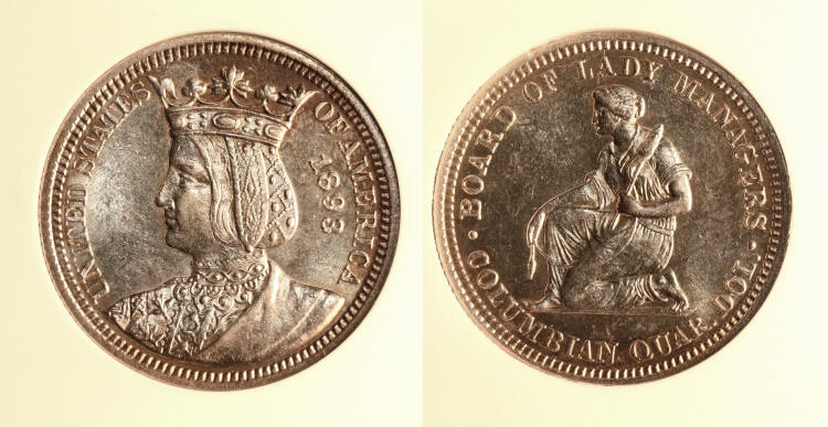 1893 Isabella Commemorative Quarter ANACS AU-58 #a camera small