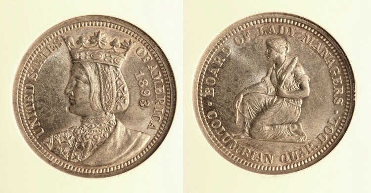 1893 Isabella Commemorative Quarter ANACS AU-58 #b camera small