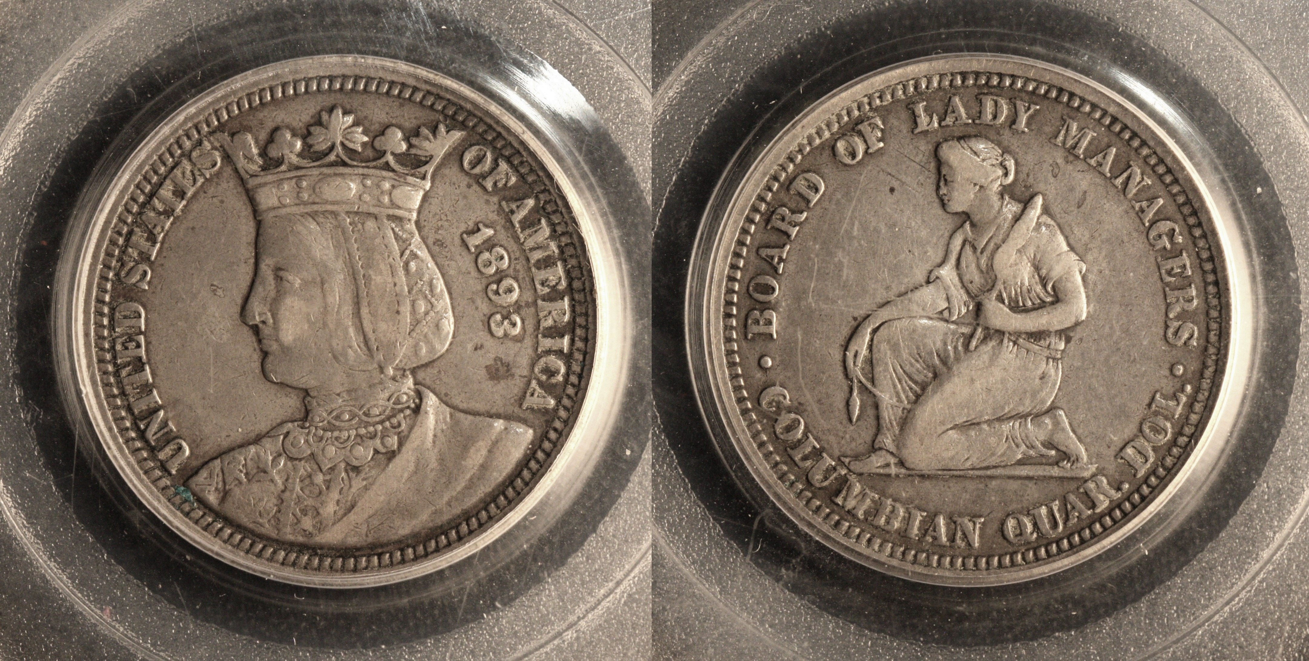 1893 Isabella Commemorative Quarter PCGS VF-30 camera