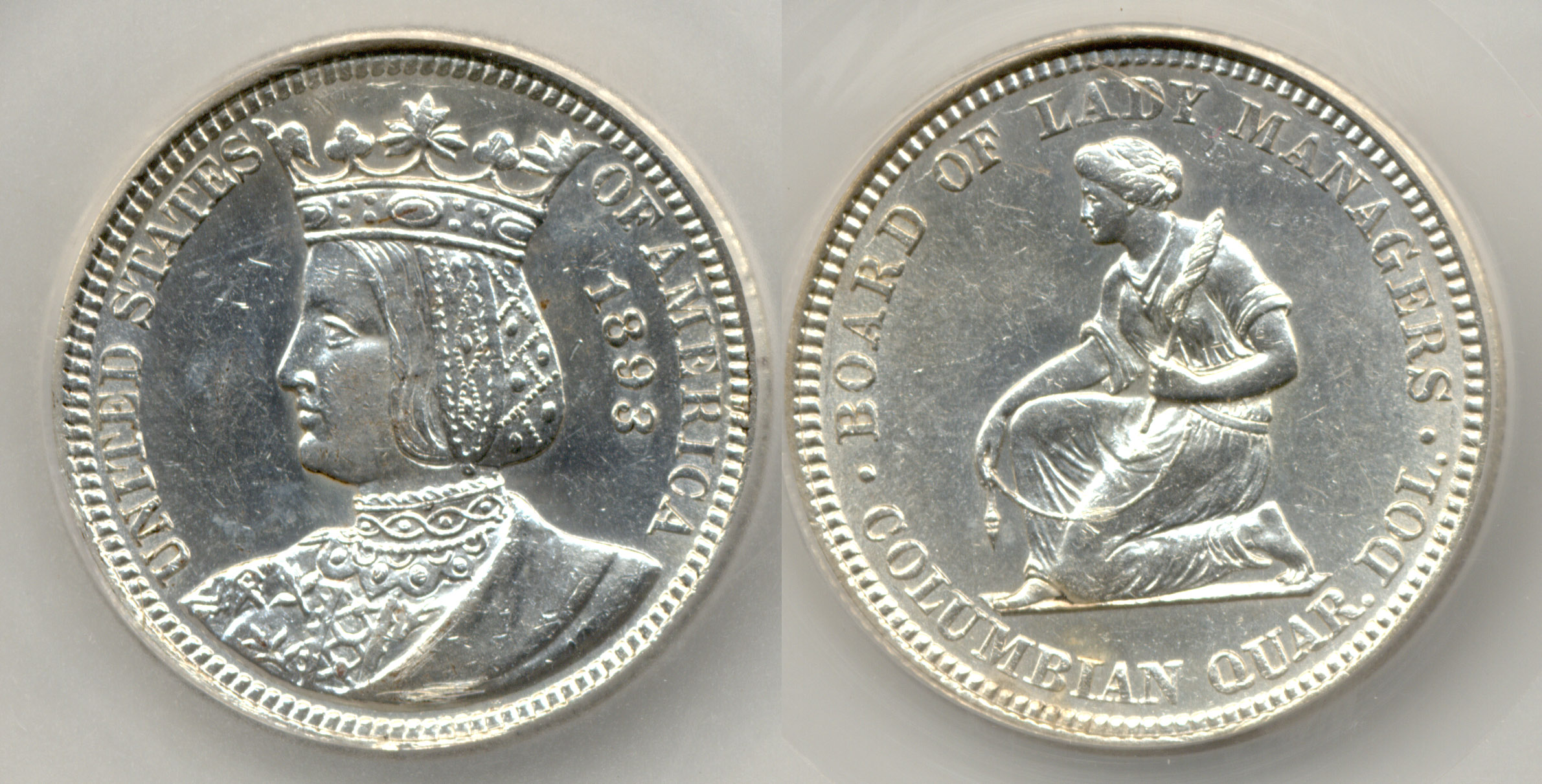 1893 Isabella Commemorative Quarter SEGS MS-60