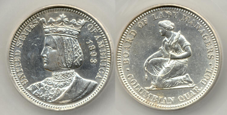 1893 Isabella Commemorative Quarter SEGS MS-60 small