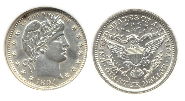 1894 Barber Quarter PCI MS-63 small