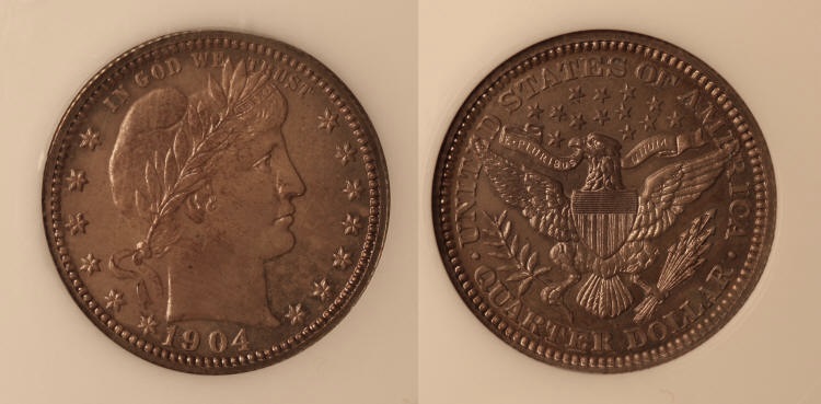 1904 Barber Quarter PCI Proof-65 camera small