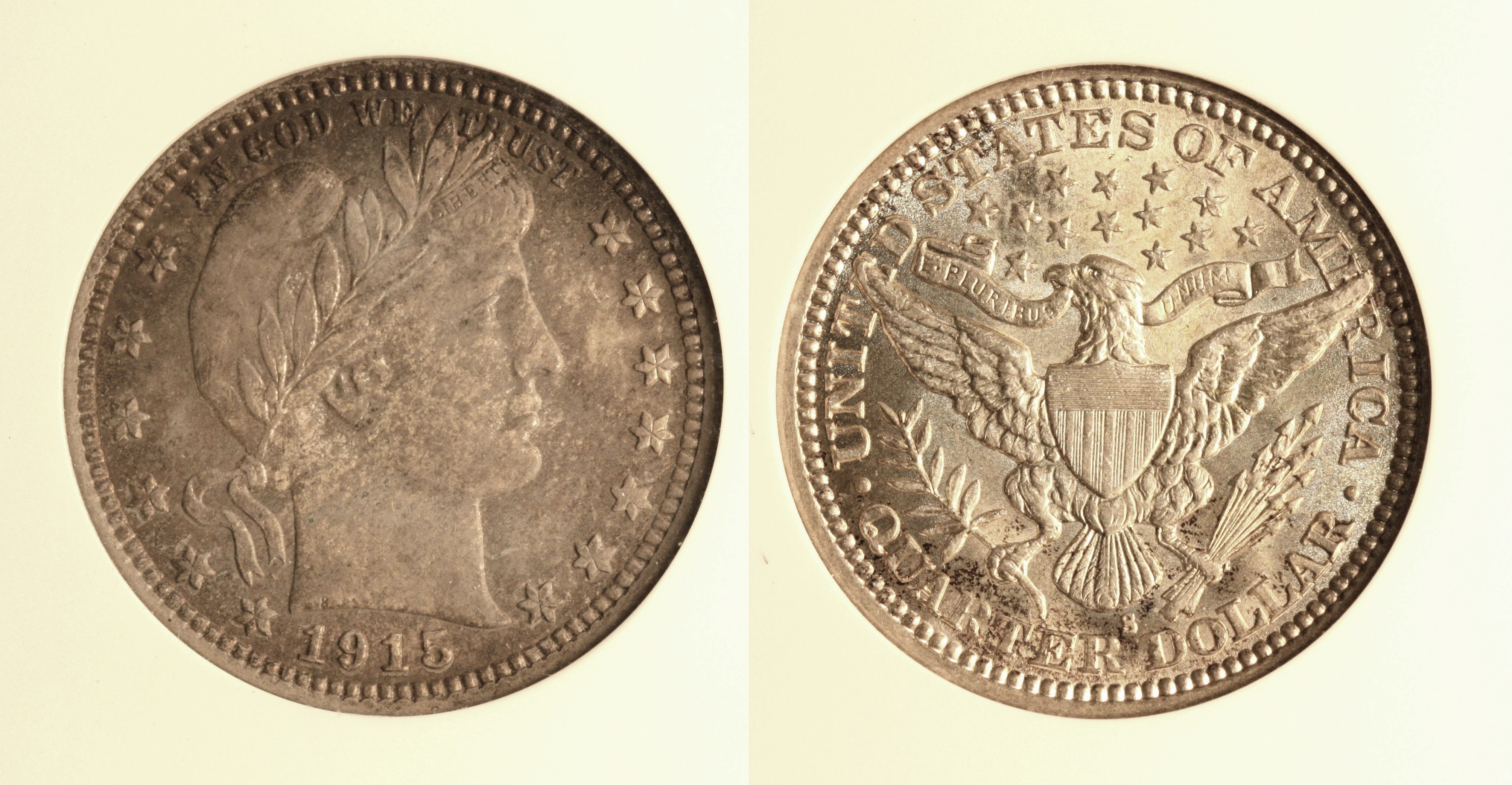 1915-S Barber Quarter ANACS MS-62 camera
