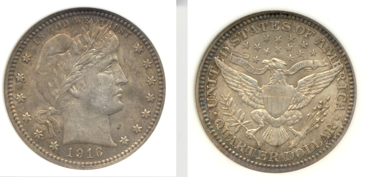 1916 Barber Quarter ANACS MS-60