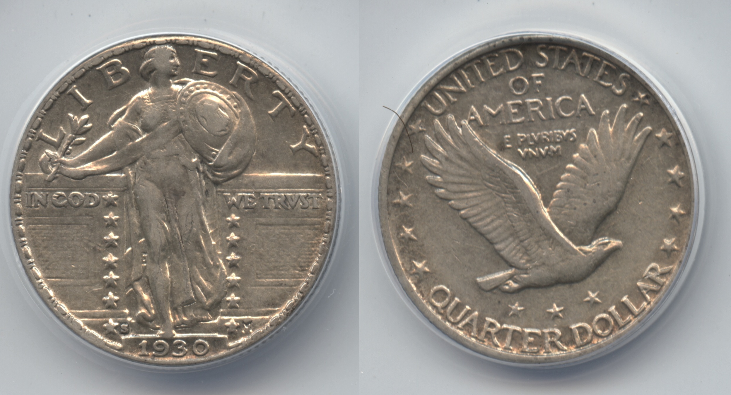 1930-S Standing Liberty Quarter ANACS AU-50