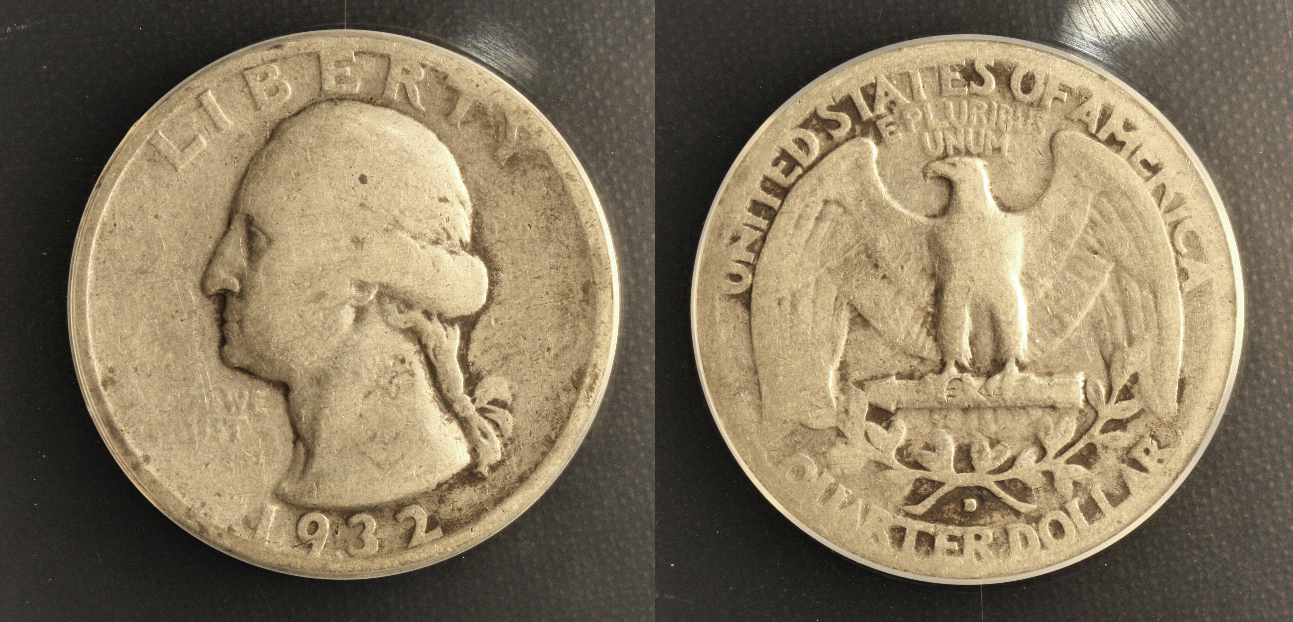 1932-D Washington Quarter ANACS VG-8 camera