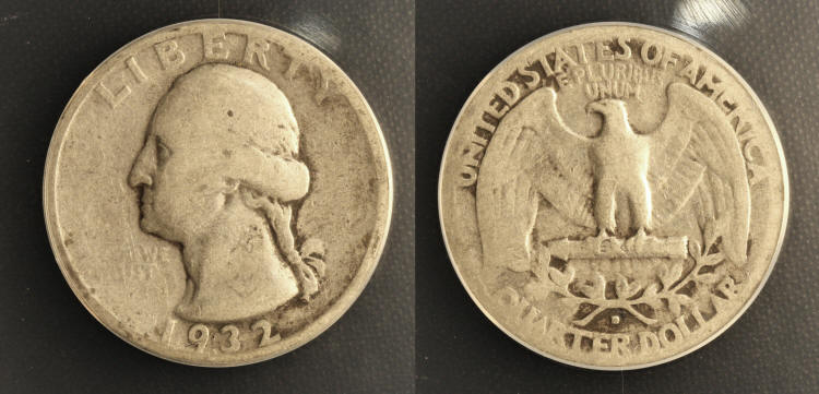 1932-D Washington Quarter ANACS VG-8 camera small