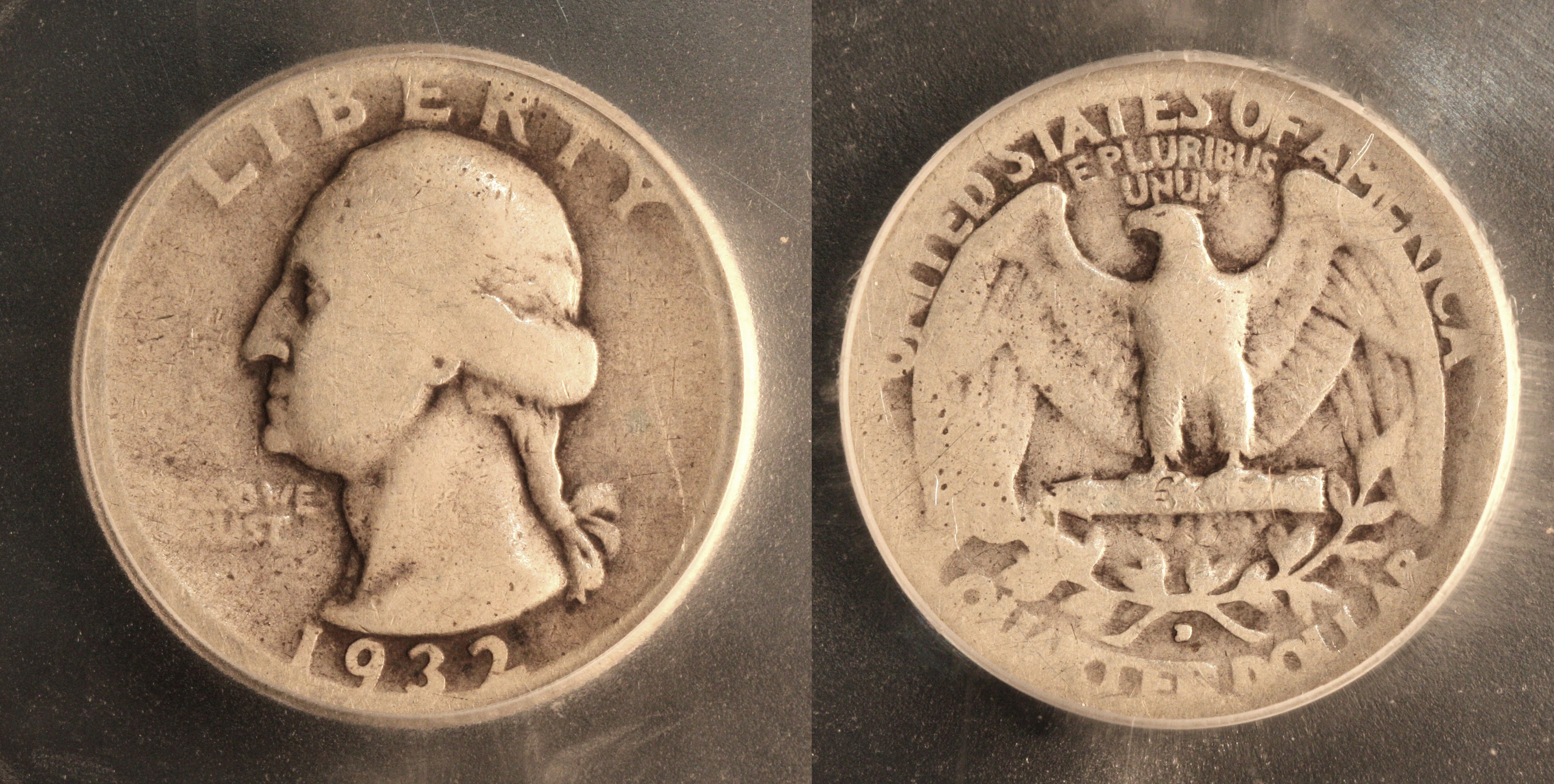 1932-D Washington Quarter ICG AG-3 #a camera