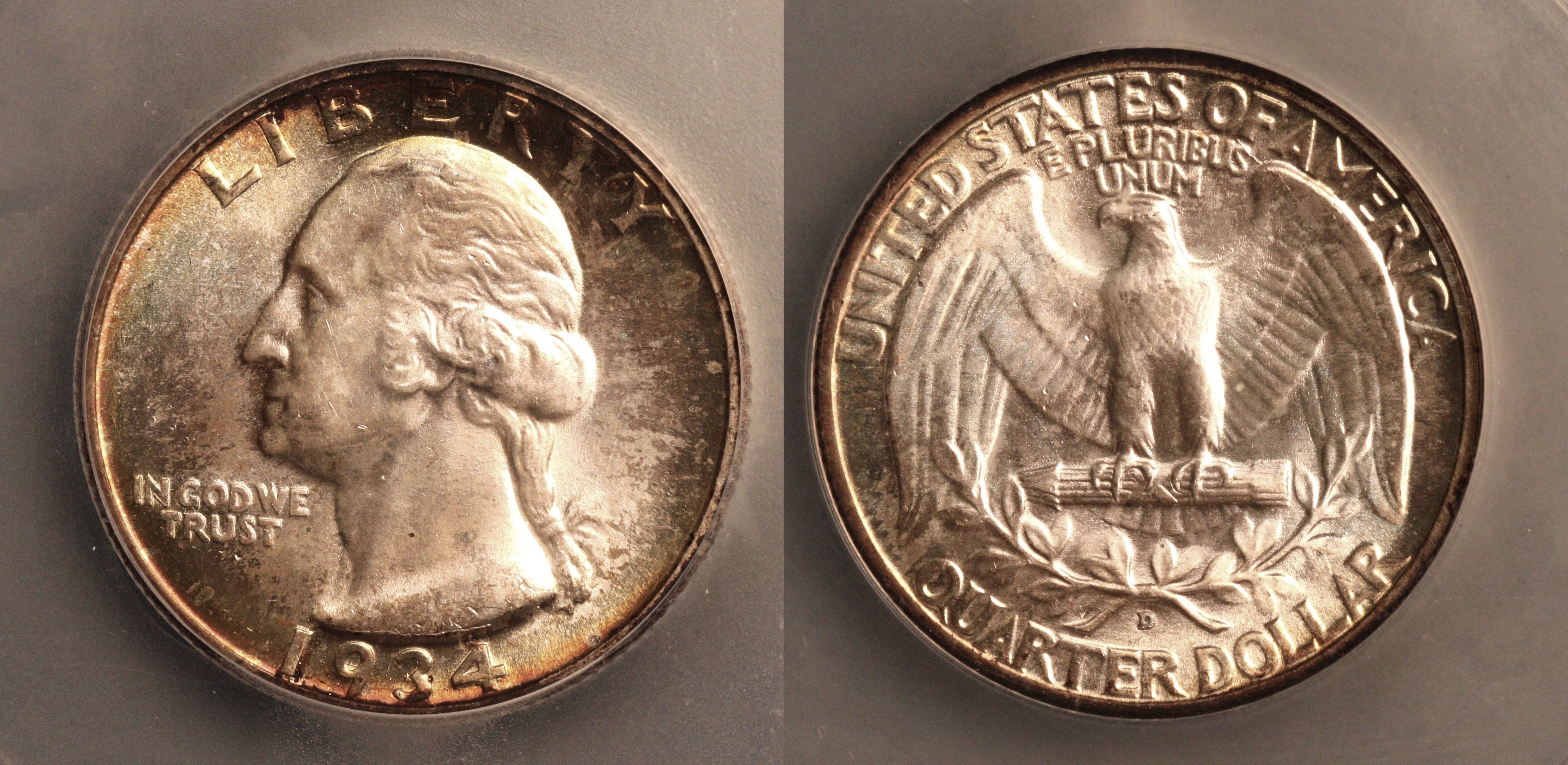 1934-D Washington Quarter ICG MS-65 camera