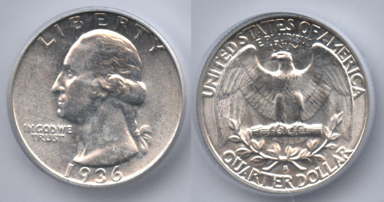 1936-S Washington Quarter ICG MS-65 #a small