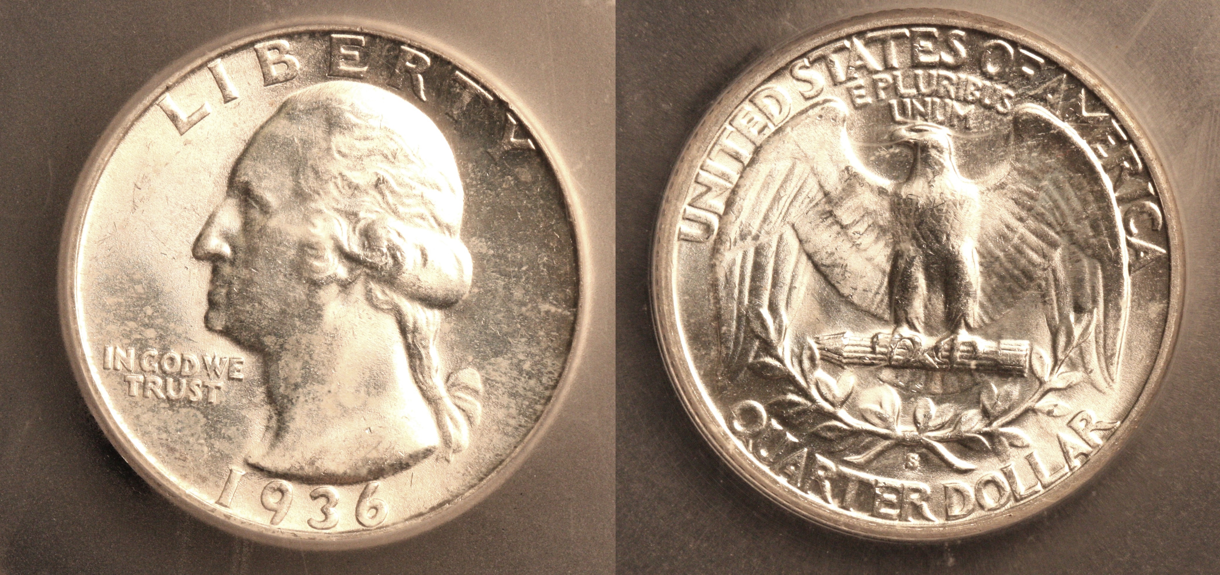 1936-S Washington Quarter ICG MS-65 camera
