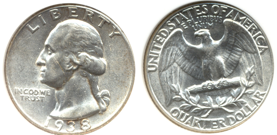 1938 Washington Quarter ANACS net AU-50