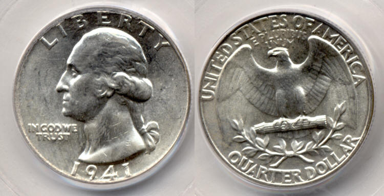 1941 Washington Quarter PCGS MS-65 #a small