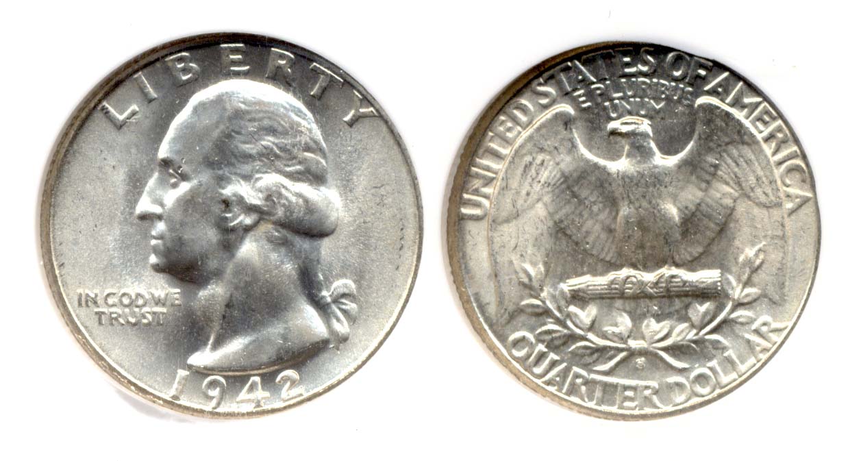 1942-S Washington Quarter NGC MS-64