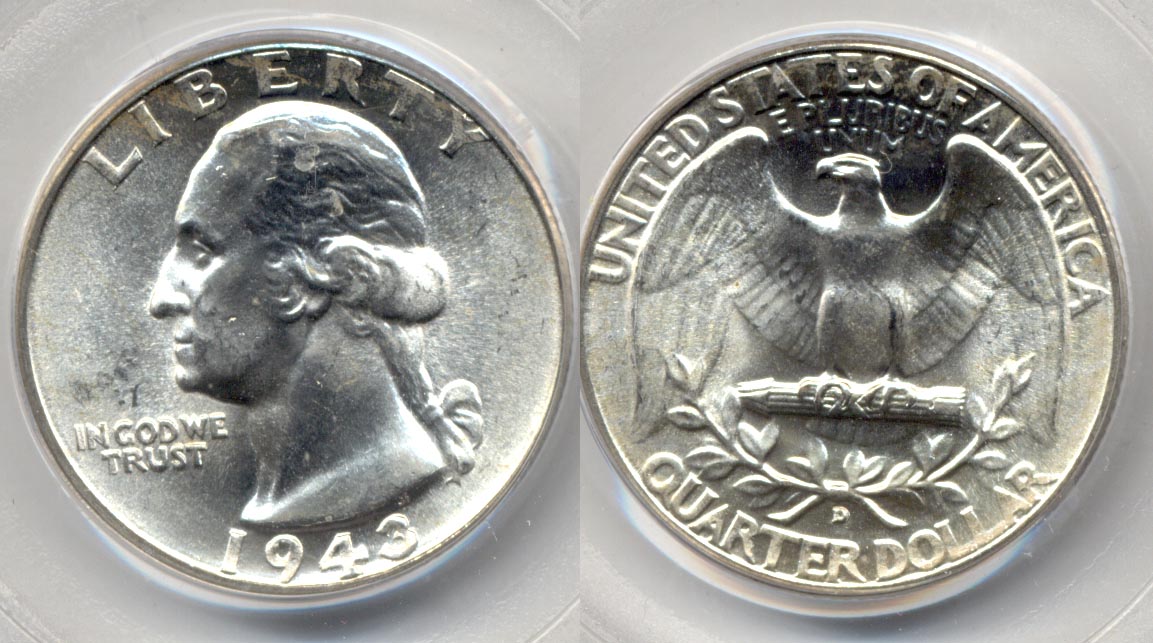 1943-D Washington Quarter PCGS MS-65 a